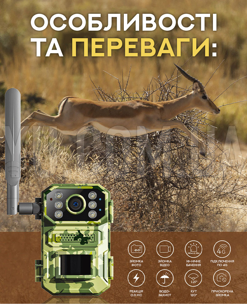 Фотоловушка для охоты с LTE-модулем HUNTING CAMERA 4G